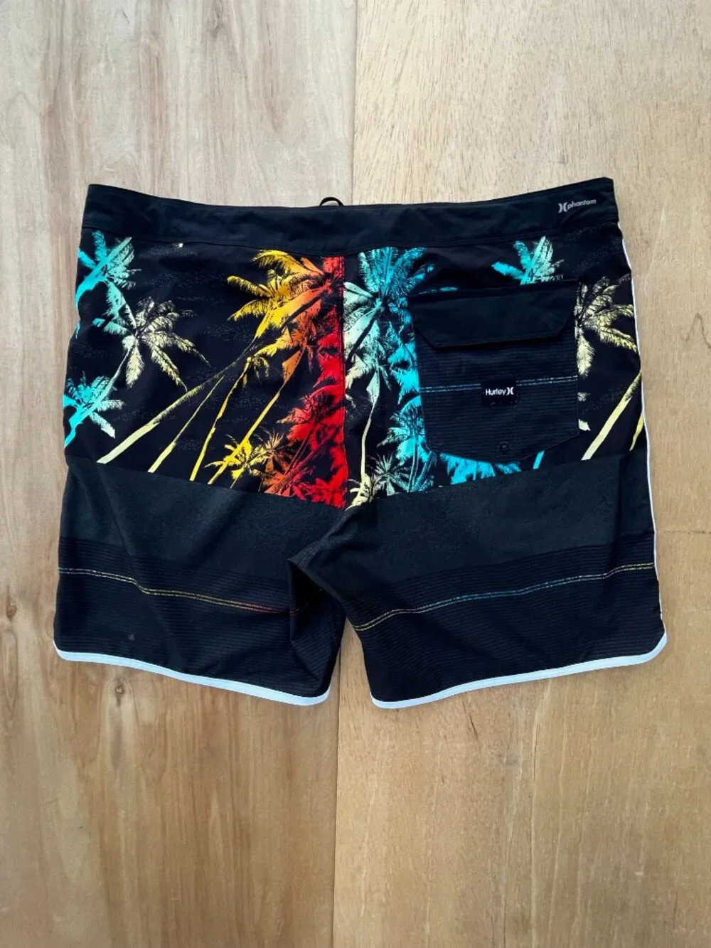 HURLEY PHANTOM TROPICAL PALM TREES BOARD SHORTS Men’s sz 38 Black